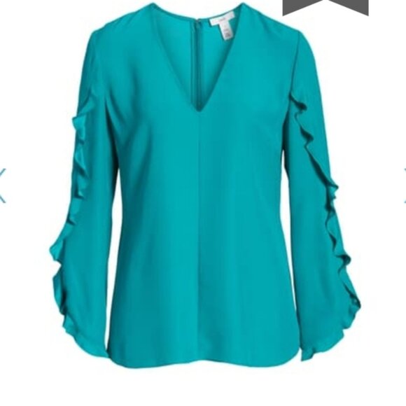 Lewitt Silk Ruffle sleeve blouse - Picture 3 of 12